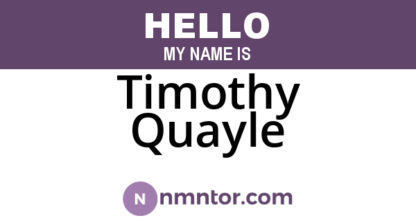 Timothy Quayle
