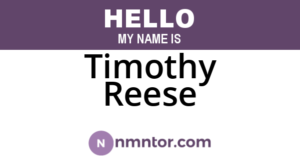 Timothy Reese