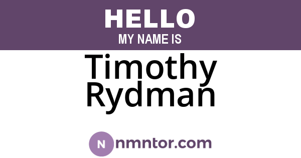 Timothy Rydman