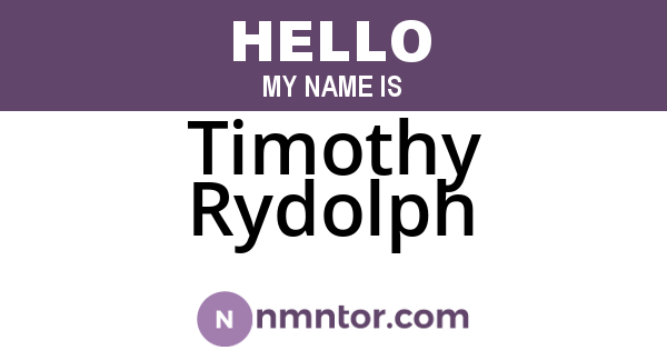 Timothy Rydolph