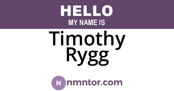 Timothy Rygg