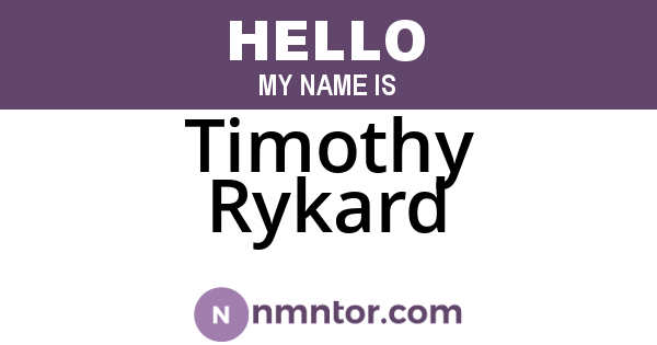 Timothy Rykard