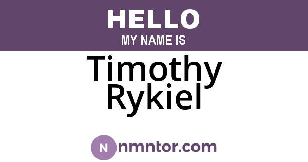 Timothy Rykiel