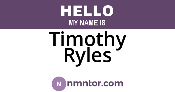 Timothy Ryles