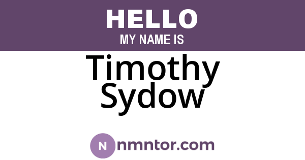 Timothy Sydow