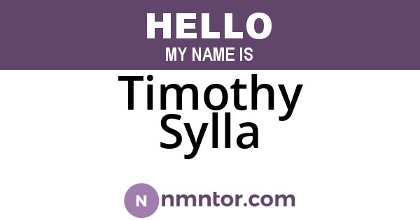 Timothy Sylla