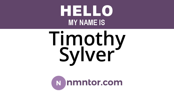 Timothy Sylver