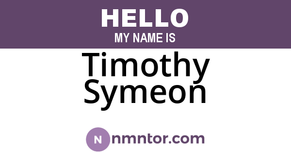 Timothy Symeon