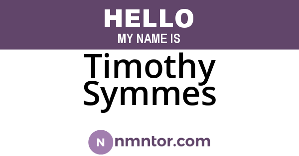 Timothy Symmes