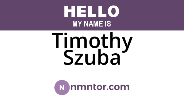 Timothy Szuba
