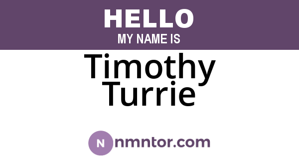 Timothy Turrie
