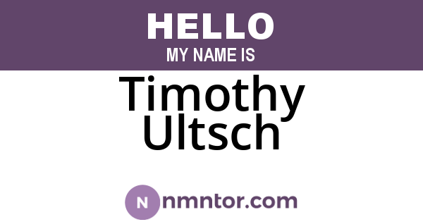 Timothy Ultsch