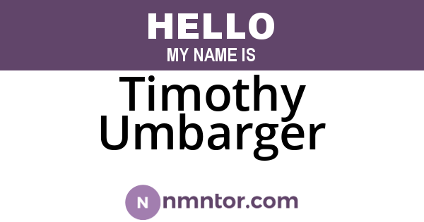 Timothy Umbarger