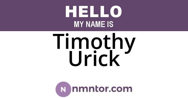 Timothy Urick
