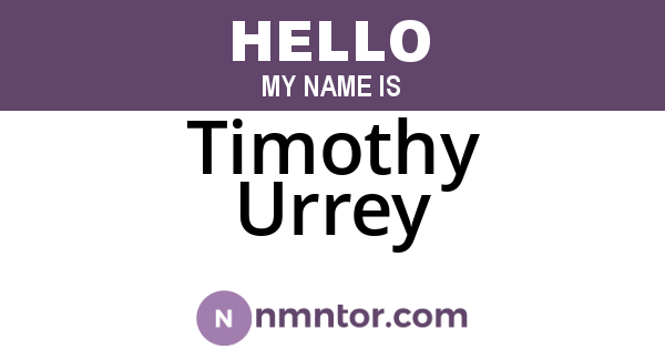 Timothy Urrey