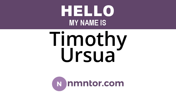 Timothy Ursua