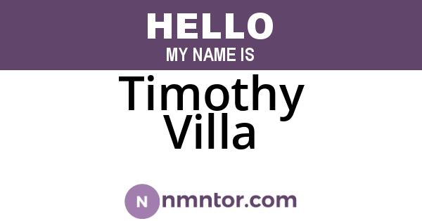 Timothy Villa