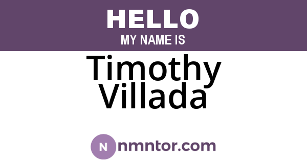 Timothy Villada