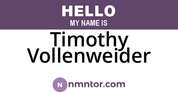 Timothy Vollenweider
