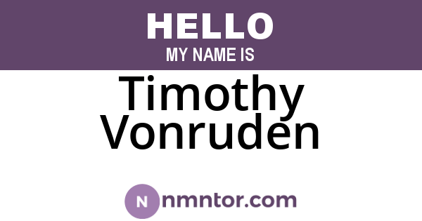 Timothy Vonruden