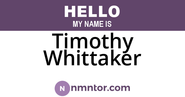 Timothy Whittaker