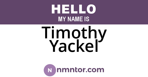 Timothy Yackel