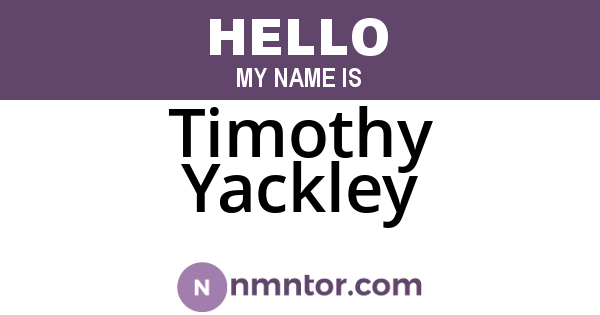 Timothy Yackley