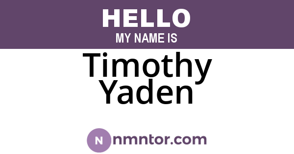 Timothy Yaden