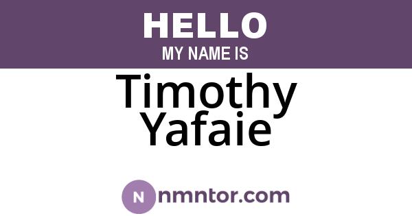 Timothy Yafaie