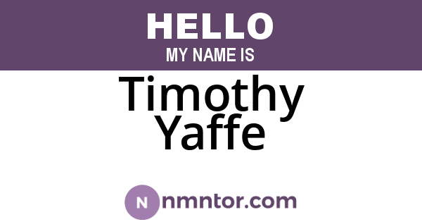 Timothy Yaffe