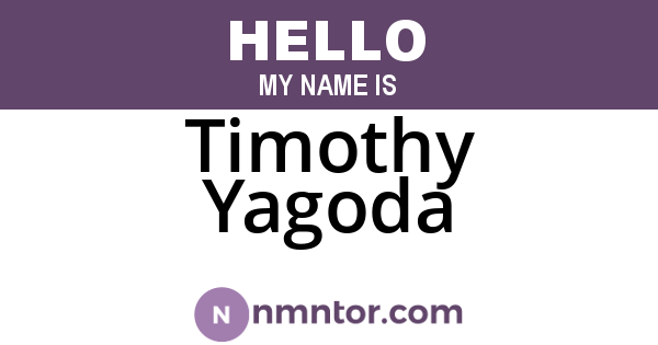 Timothy Yagoda
