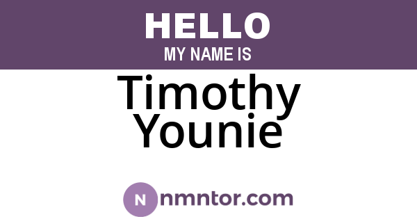 Timothy Younie