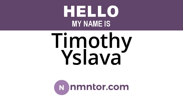 Timothy Yslava