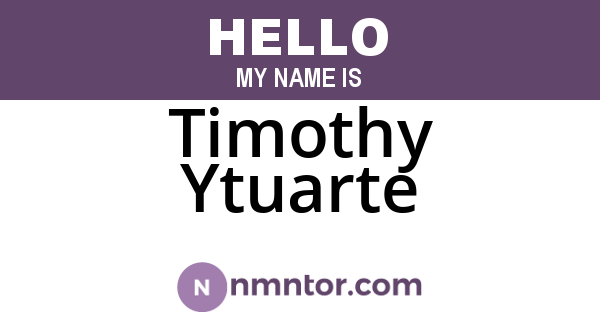 Timothy Ytuarte