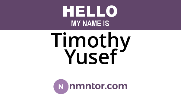 Timothy Yusef