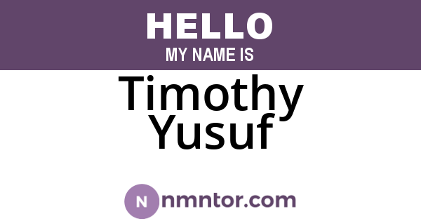 Timothy Yusuf