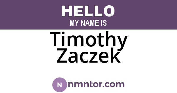 Timothy Zaczek