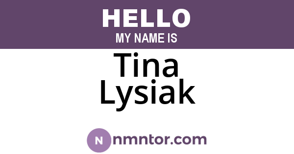 Tina Lysiak