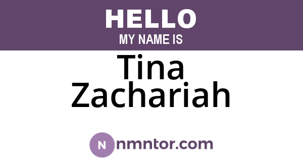 Tina Zachariah