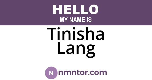 Tinisha Lang