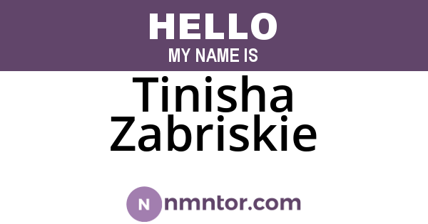 Tinisha Zabriskie