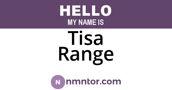 Tisa Range
