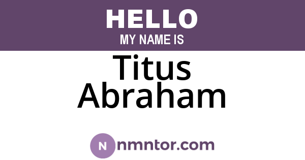 Titus Abraham