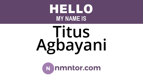 Titus Agbayani