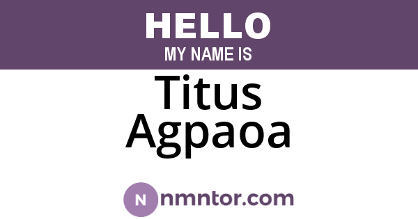 Titus Agpaoa