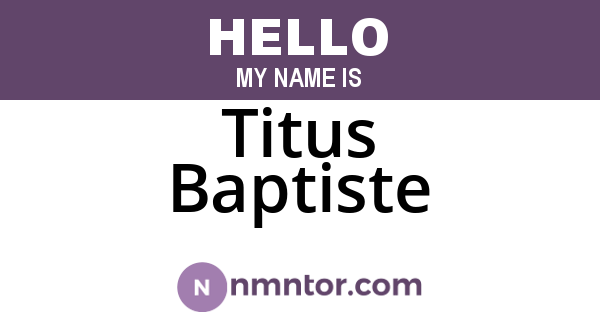 Titus Baptiste