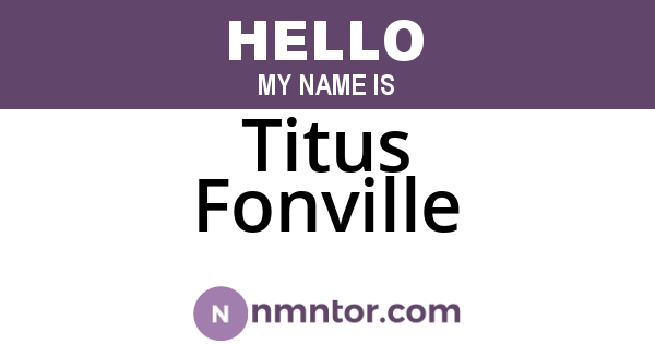 Titus Fonville