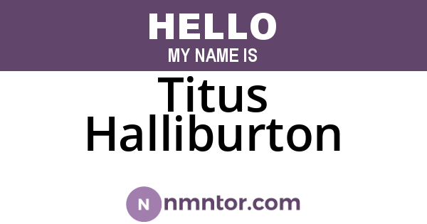 Titus Halliburton