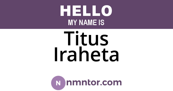 Titus Iraheta