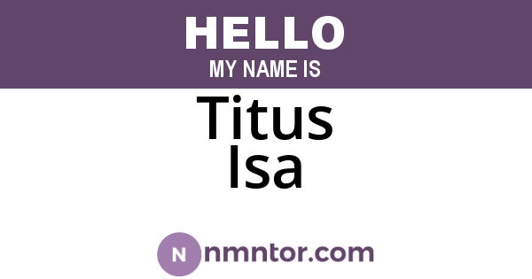 Titus Isa